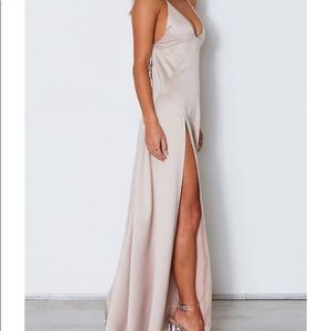 White fox champagne dress (sorry lighting is bad!)